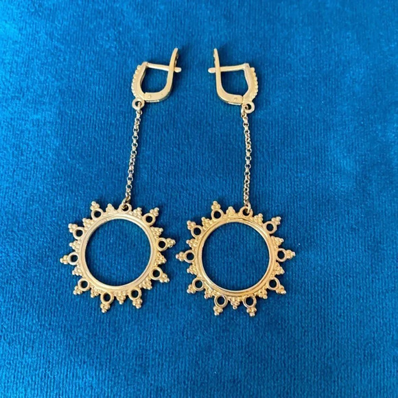“SUN” Gold plated 925 silver earrings. - Picture 4 of 9